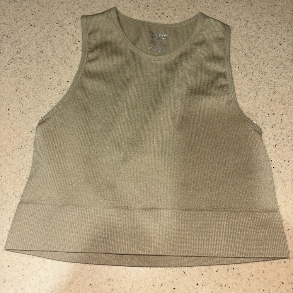 Charlotte Russe/ Streetwear Society Tan Cropped Tank